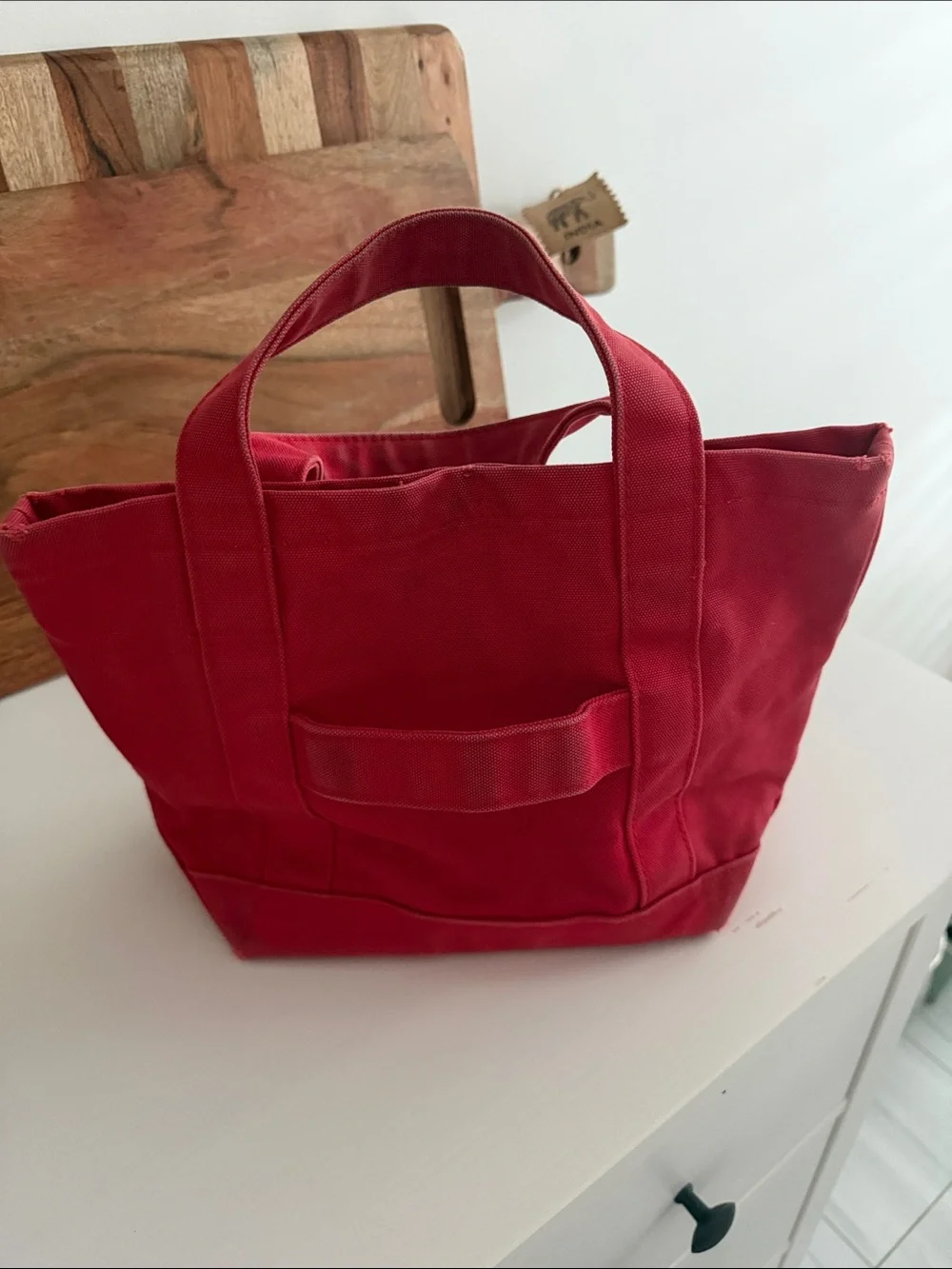 Marimekko Red Canvas Vintage Mini Tote AS IS